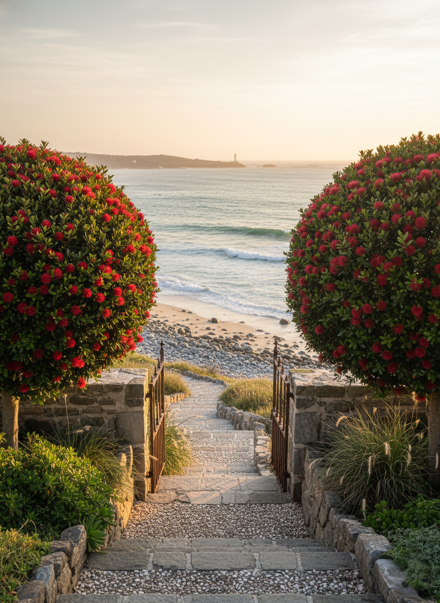 TOPIARY / Metrosideros excelsa 'Mini Christmas' (Sphere)