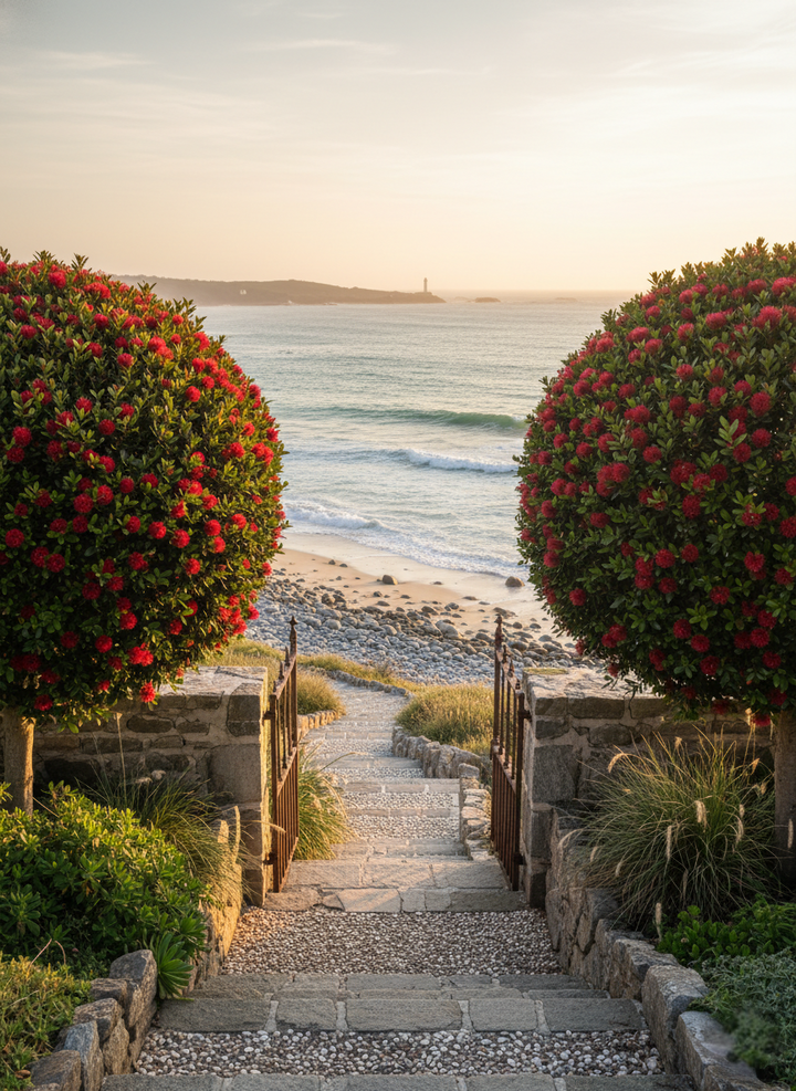 TOPIARY / Metrosideros excelsa 'Mini Christmas' (Sphere)