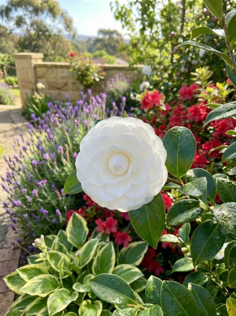 Camellia sasanqua 'Early Pearly' 5L Pot for sale Adelaide Plant Co