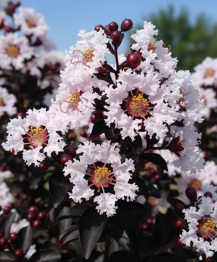 Lagerstroemia 'Diamonds in the Dark Blush'