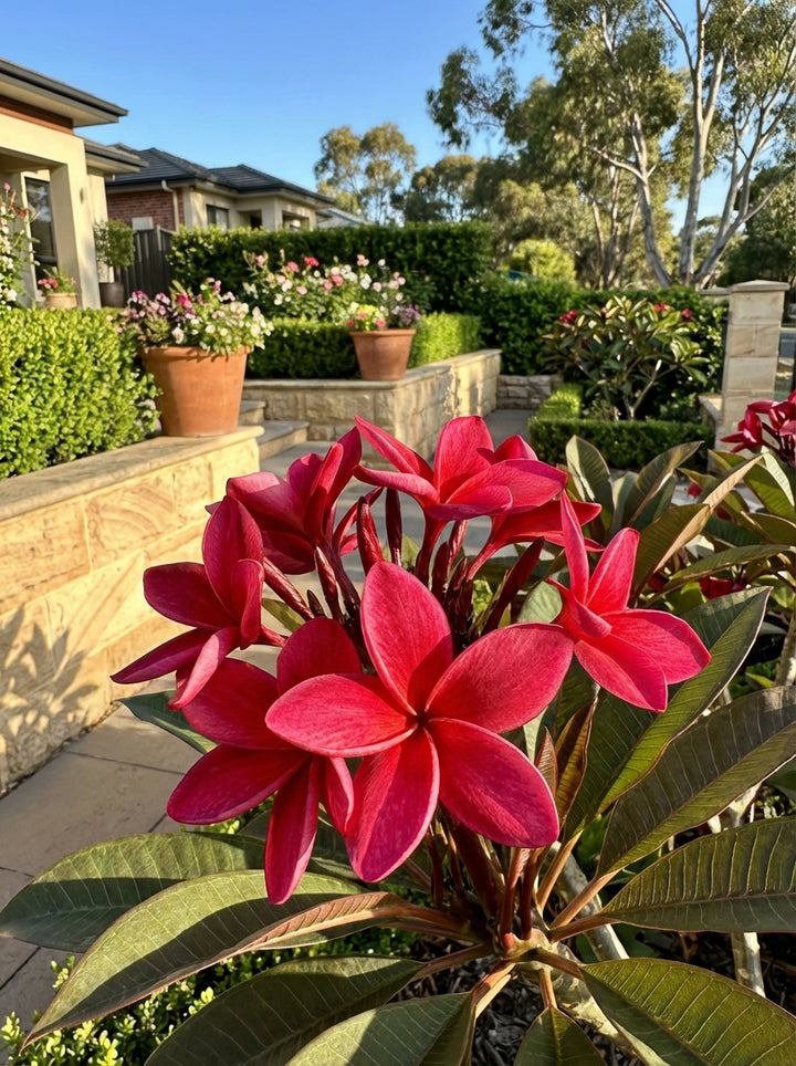 Plumeria Jakarta Red 90L Pot for sale Adelaide Plant Co