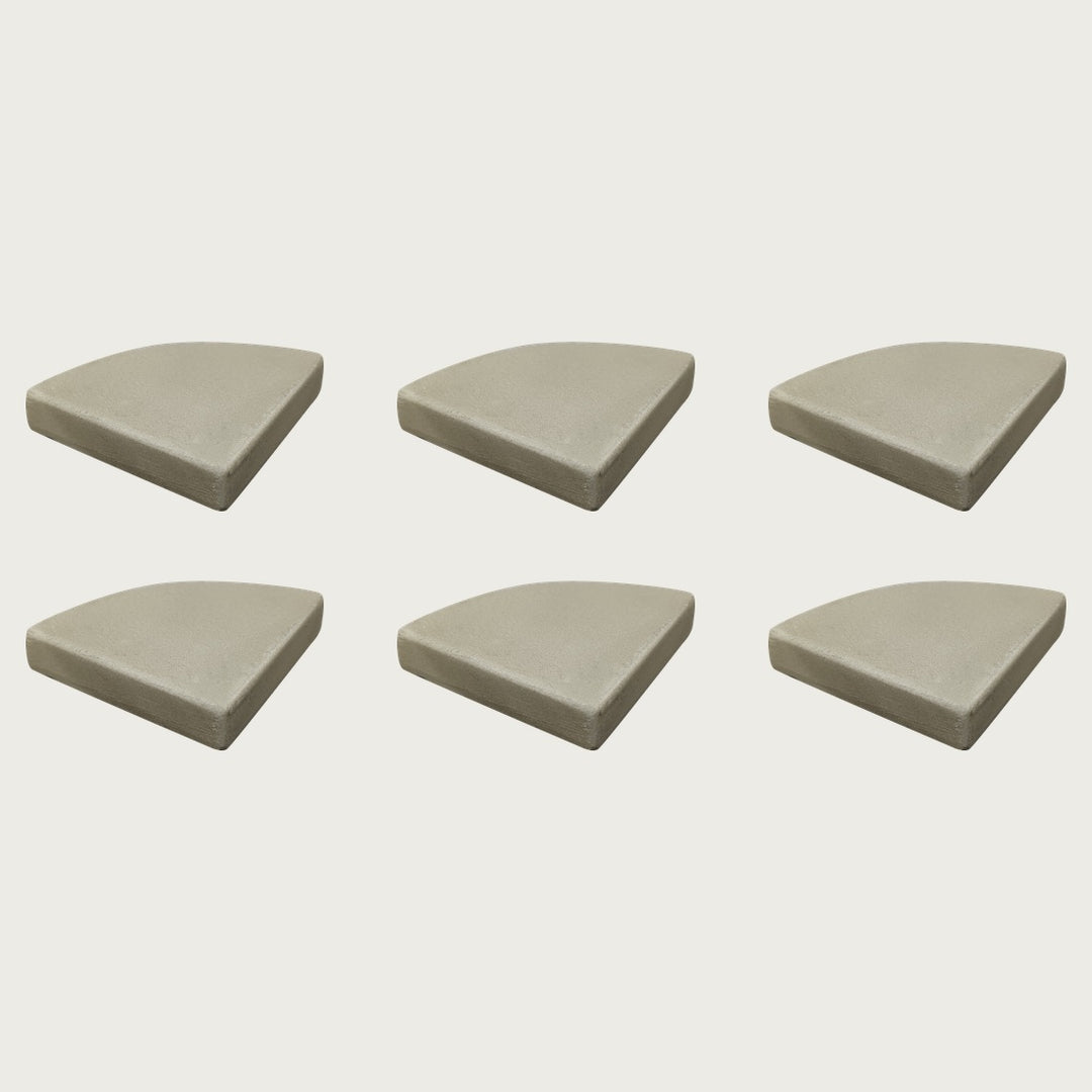 Six Biscotti warm sand-beige terrazzo pot feet — one set of six, for a trough or long planter