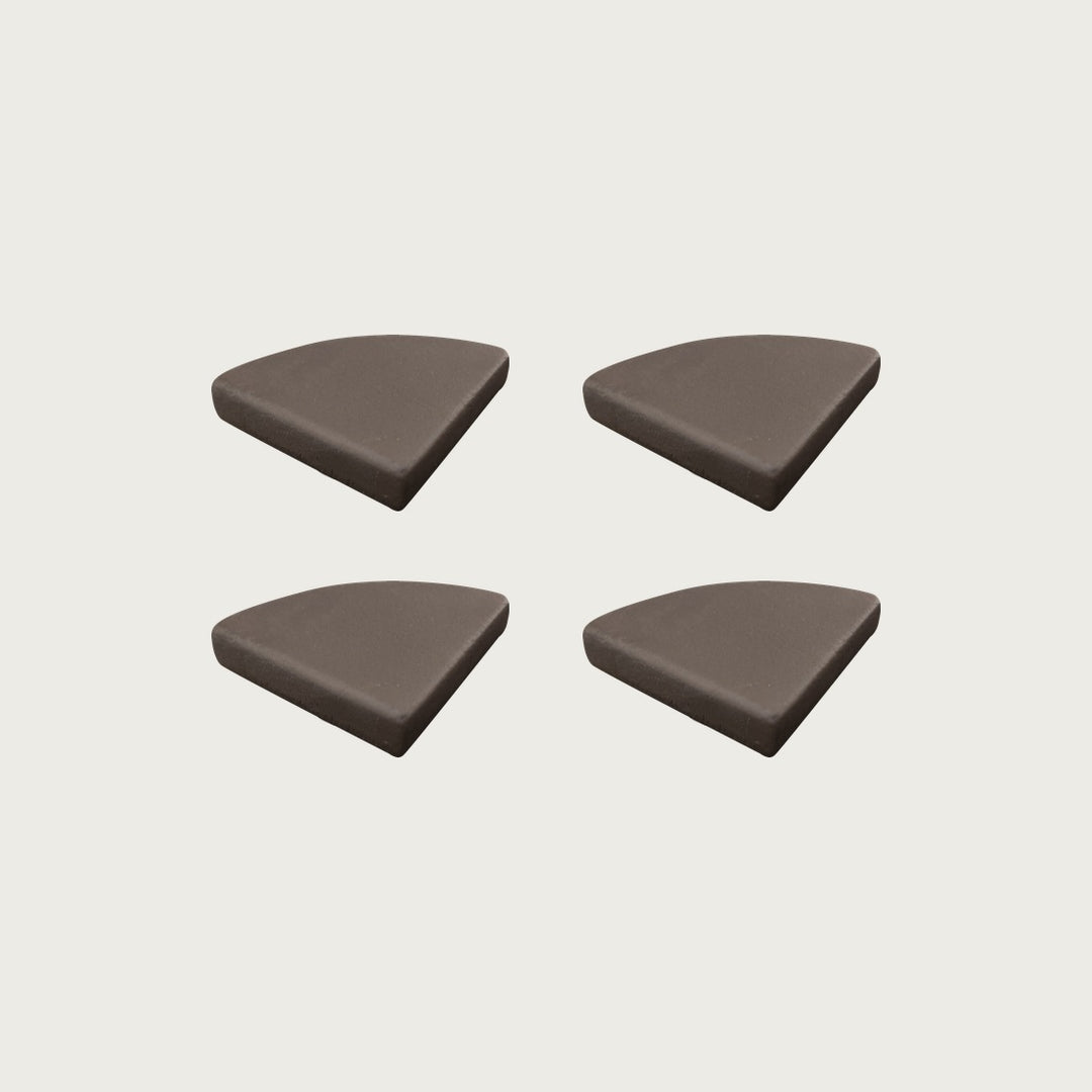 Four Espresso deep coffee-brown terrazzo pot feet — one set of four, for a round or square pot