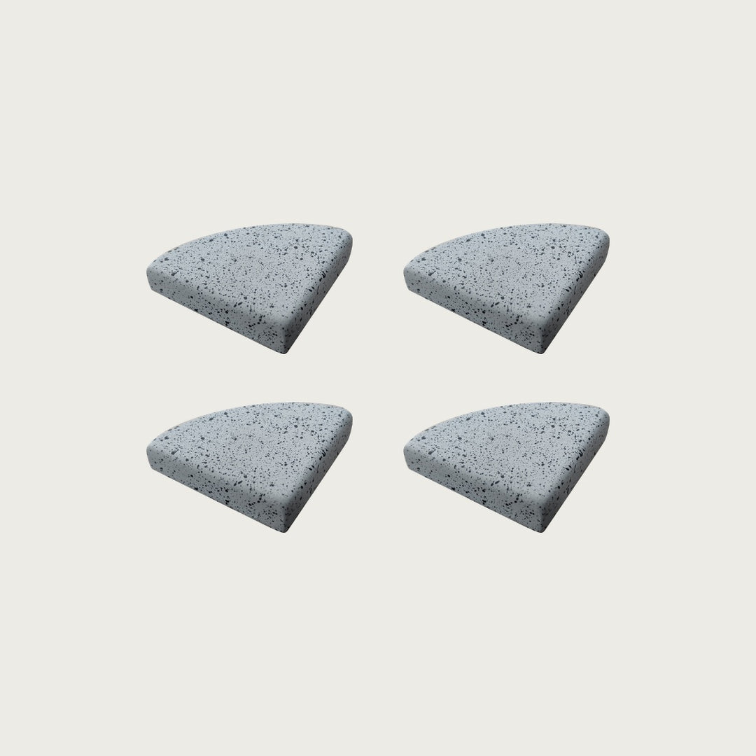 Four Granite cool blue-grey terrazzo pot feet — one set of four, for a round or square pot