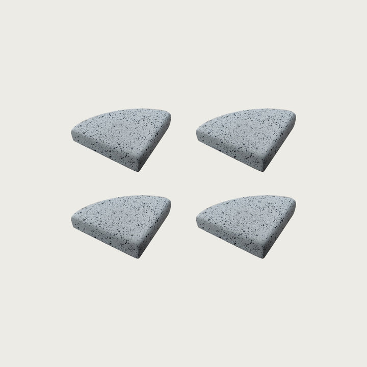 Four Granite cool blue-grey terrazzo pot feet — one set of four, for a round or square pot