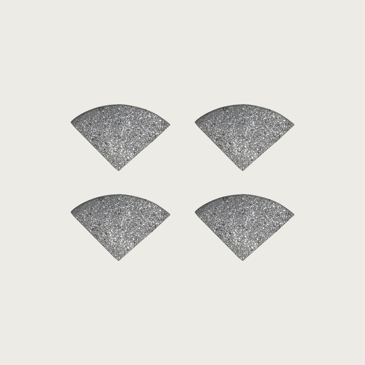 Four Graphite mid-grey terrazzo pot feet — one set of four, for a round or square pot