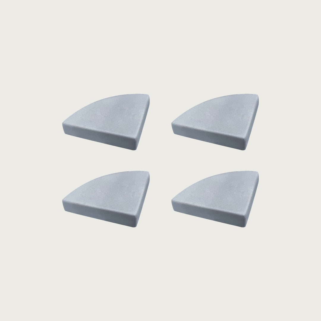 Four Stirling pale blue-grey terrazzo pot feet — one set of four, for a round or square pot
