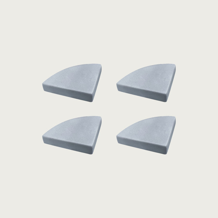 Four Stirling pale blue-grey terrazzo pot feet — one set of four, for a round or square pot