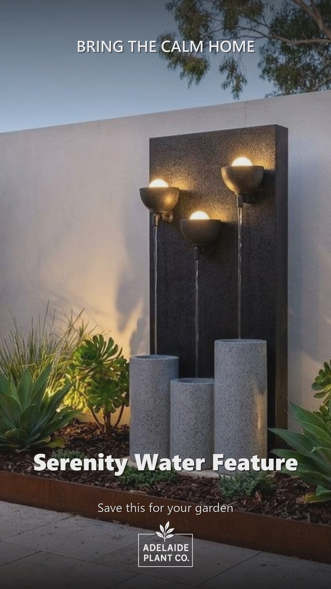 Serenity Water Feature in an Adelaide garden