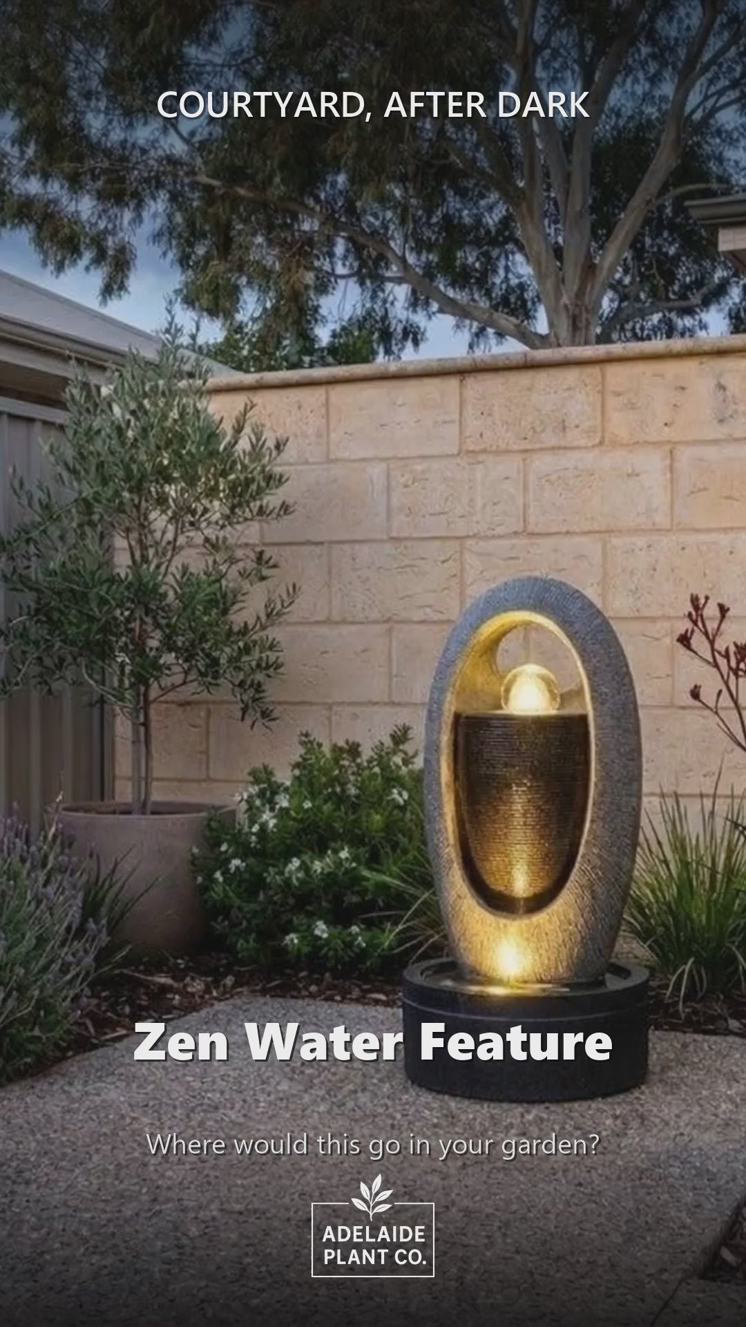 Zen Water Feature in an Adelaide garden