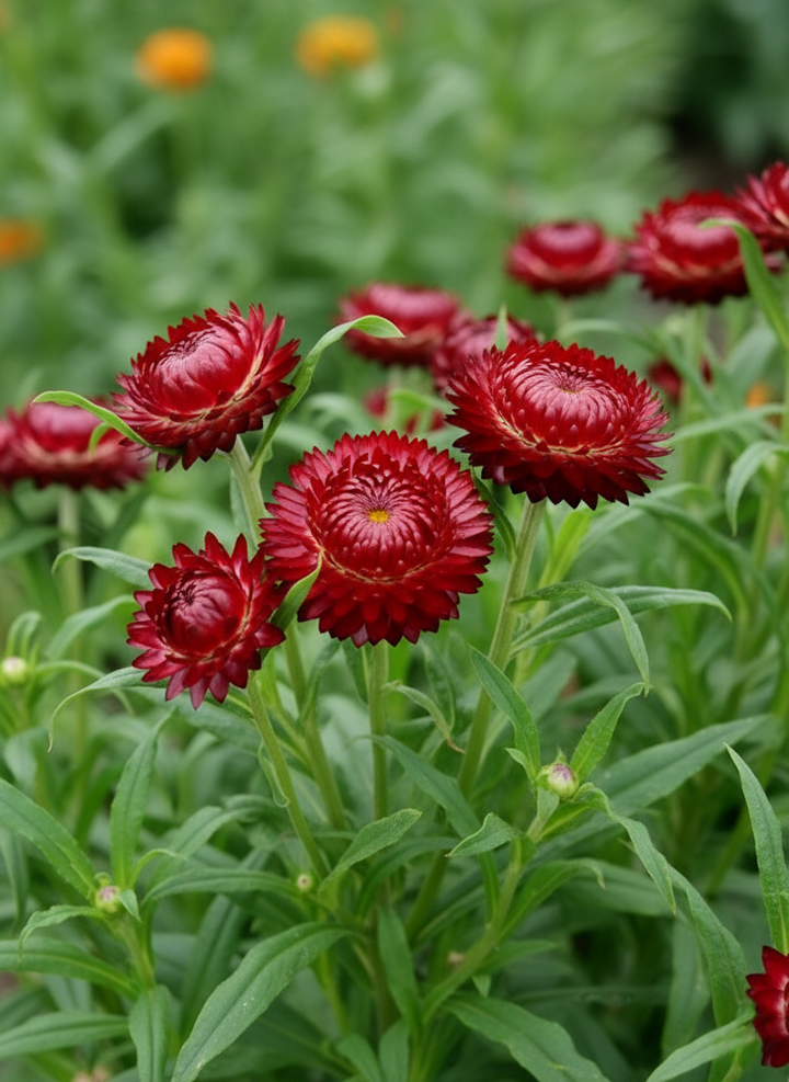 Xerochrysum Bracteatum 'Dark Scarlet'